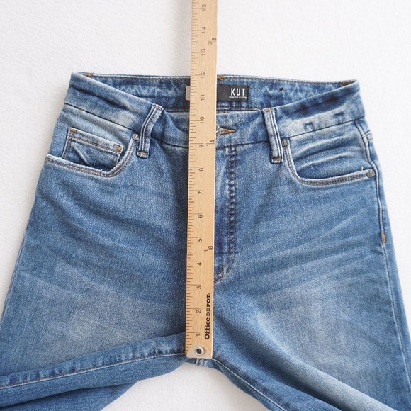 KUT From The Kloth Womens Meg Fab AB Wide Leg High Rise Jeans Size 10 Blue Denim - Picture 6 of 11